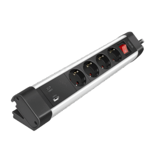PRELUNGITOR LOGILINK, Schuko x 4, conectare prin Schuko (T), ON/OFF, 16 A, 1xUSB-A, 1xUSB-C, cablu 1.5m, protectie IP20, negru-argintiu, "LPS278U" (timbru verde 0.8 lei)