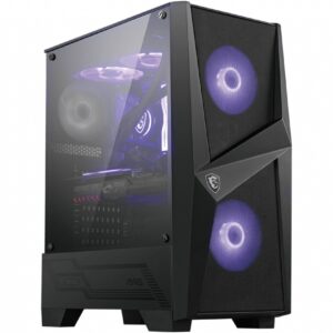 CARCASA MSI Middle Tower, ATX, "MAG FORGE 100M", fara sursa, sticla securizata, fan x 3, USB 3.2 gen 1 x 2, Jack 3.5 mm x 2, mesh pt. filtrare praf, negru, "MAG FORGE 100M" (timbru verde 0.24 lei)