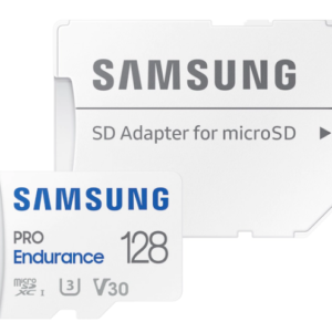 SAMSUNG PRO Endurance microSD Class10 128GB incl adapter R100/W40 up to 70080 hours, "MB-MJ128KA/EU" (timbru verde 0.03 lei)