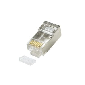 MUFA RJ-45 LOGILINK pt. cablu FTP, SFTP, Cat5e, RJ-45 (T), ecranat, plastic cu metal, cu insertie, 100 buc, "MP0004"