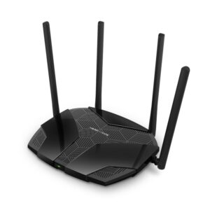 ROUTER MERCUSYS wireless  1800Mbps, 4 porturi LAN Gigabit, 1 port WAN Gigabit, Dual Band AC1800 4 x antena externa, Wi-Fi 6, "MR70X" (timbru verde 0.8 lei)