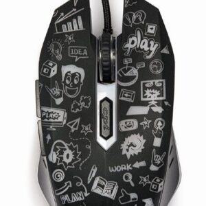 MOUSE GEMBIRD, gaming, cu fir, USB, optic, 3600 dpi, butoane/scroll 6/1, iluminare, cablu 1.5m, negru, "MUS-6B-GRAFIX-01" (timbru verde 0.18 lei)
