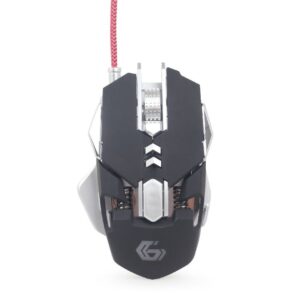 MOUSE GEMBIRD, gaming, cu fir, USB, optic, 4000 dpi, butoane/scroll 7/1, iluminare, butoane programabile, negru / gri, "MUSG-05" (timbru verde 0.18 lei)