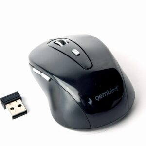 MOUSE GEMBIRD, PC sau NB, wireless, 2.4GHz, optic, 1600 dpi, butoane/scroll 6/1, , negru, "MUSW-6B-01" (timbru verde 0.18 lei)