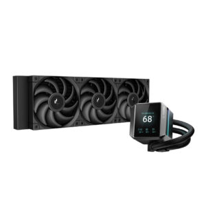 Cooler DeepCool "Mystique 360", racire cu lichid, compatibil Intel si AMD,  ventilator 3x 120mm 2150rpm,LED RGB adresabil,ecran LCD 2.8" customizabil,negru  "R-LX750-BKDSNMP-G-1" (timbru verde 2 lei)