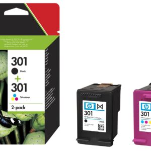 Combo-Pack Original HP Black/Color, nr.301, pentru Deskjet 1000|1050|1510|2000|2050|2054|3000|3050|3054|OfficeJet 4630, , (timbru verde 0.3 lei), "N9J72AE"