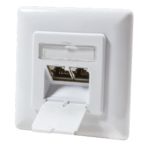 PRIZA RJ-45 aplicabila cu 2 iesiri LOGILINK pt. cablu FTP, Cat6A, RJ-45 (M) x 2, ecranat, plastic cu metal, signal white, 1 buc, "NP0123"