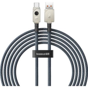 CABLU alimentare si date Baseus Unbreakable, Fast Charging Data Cable pt. smartphone, USB la USB Type-C 100W, 2m, braided aliaj zinc, alb "P10355801221-01" (timbru verde 0.08 lei) - 6932172633219