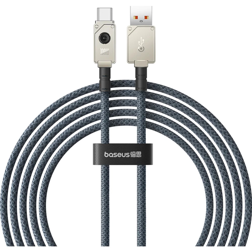 CABLU alimentare si date Baseus Unbreakable, Fast Charging Data Cable pt. smartphone, USB la USB Type-C 100W, 2m, braided aliaj zinc, alb "P10355801221-01" (timbru verde 0.08 lei) - 6932172633219