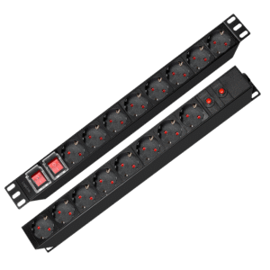 PDU LOGILINK 1U pt. rack 19 inch, 16 prize Schuko, intrare Schuko, max 16 A, dispuse 8 schuko front + 8 schuko back, ON/OFF x 2, prot. Suprasarcina, 2 m, negru, "PDU1601" (timbru verde 0.8 lei)