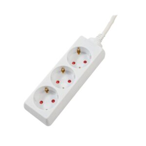 PRELUNGITOR SPACER, Schuko x 3, conectare prin Schuko (T), cablu 1.5 m, 16 A, protectie copii, alb, "PP-3-15" (timbru verde 0.18 lei)