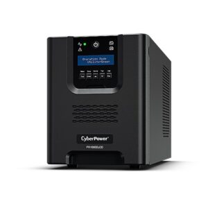 UPS CYBER POWER Line Int. cu sin. pura, cu management, Tower, LCD, 1000VA/900W, AVR, 8x IEC, baterie 2x 12V/12Ah, incarcare pana la 8h, USB, RS232, slot SNMP, APFC, EPO, LCD detasabil, hot-swapp, tehn. GreenPower, "PR1000ELCD" (timbru verde 11 lei)
