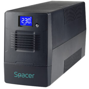 UPS Spacer Line Int. cu management, LCD,   800VA/ 480W, AVR, 2 x socket Schuko, display LCD, 1 x baterie 12V/9Ah, conector USB, combo RJ11/RJ45, bateria are 12 luni garantie, "SPUP-800D-LIT01"  (timbru verde 4 lei)