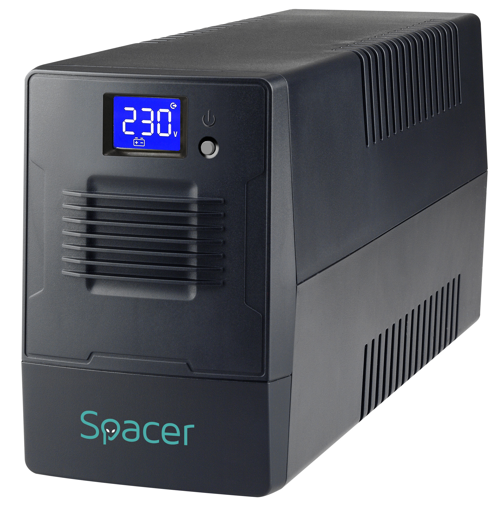 UPS Spacer Line Int. cu management, LCD,   800VA/ 480W, AVR, 2 x socket Schuko, display LCD, 1 x baterie 12V/9Ah, conector USB, combo RJ11/RJ45, bateria are 12 luni garantie, "SPUP-800D-LIT01"  (timbru verde 4 lei)