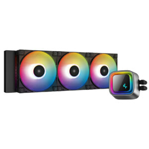 Cooler Deepcool "LS720", compatibil skt. Intel si AMD, racire cu lichid, ventilator 120 mm x 3, 2250 rpm,  iluminat  RGB, "R-LS720-BKAMNT-G-1" (timbru verde 2.00 lei)