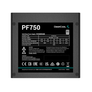 SURSA DeepCool PF750D, 750W (real), 120mm silent fan, 80 PLUS White, 4x PCI-E (6+2), 6x S-ATA "PF700" "R-PF750D-HA0B-EU"  (timbru verde 2 lei)