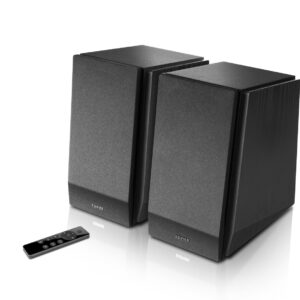 BOXE EDIFIER 2.0, RMS:  70W (2 x 16W, 2 x 19W), bluetooth, telecomanda wireless, volum, bass, treble, optical, coaxial, matte-black, "R1855DB-MB"  (timbru verde 11.00 lei)