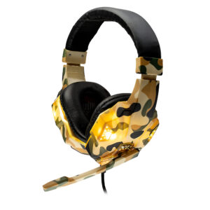 CASTI Spacer, cu fir, standard, utilizare gaming, microfon pe brat, conectare Jack 3.5 mm x 2, lumina verde, camuflaj, "SPGH-CAMO", (timbru verde 0.8 lei)