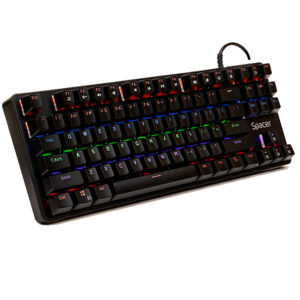 TASTATURA MECANICA SPACER USB IMMORTAL, switch-uri mecanice albastre, 50 mil. apasari, 87 taste, anti-ghosting 26 taste, anti-spill, black, "SPKB-MK-IMMORTAL"   (timbru verde 0.8 lei)