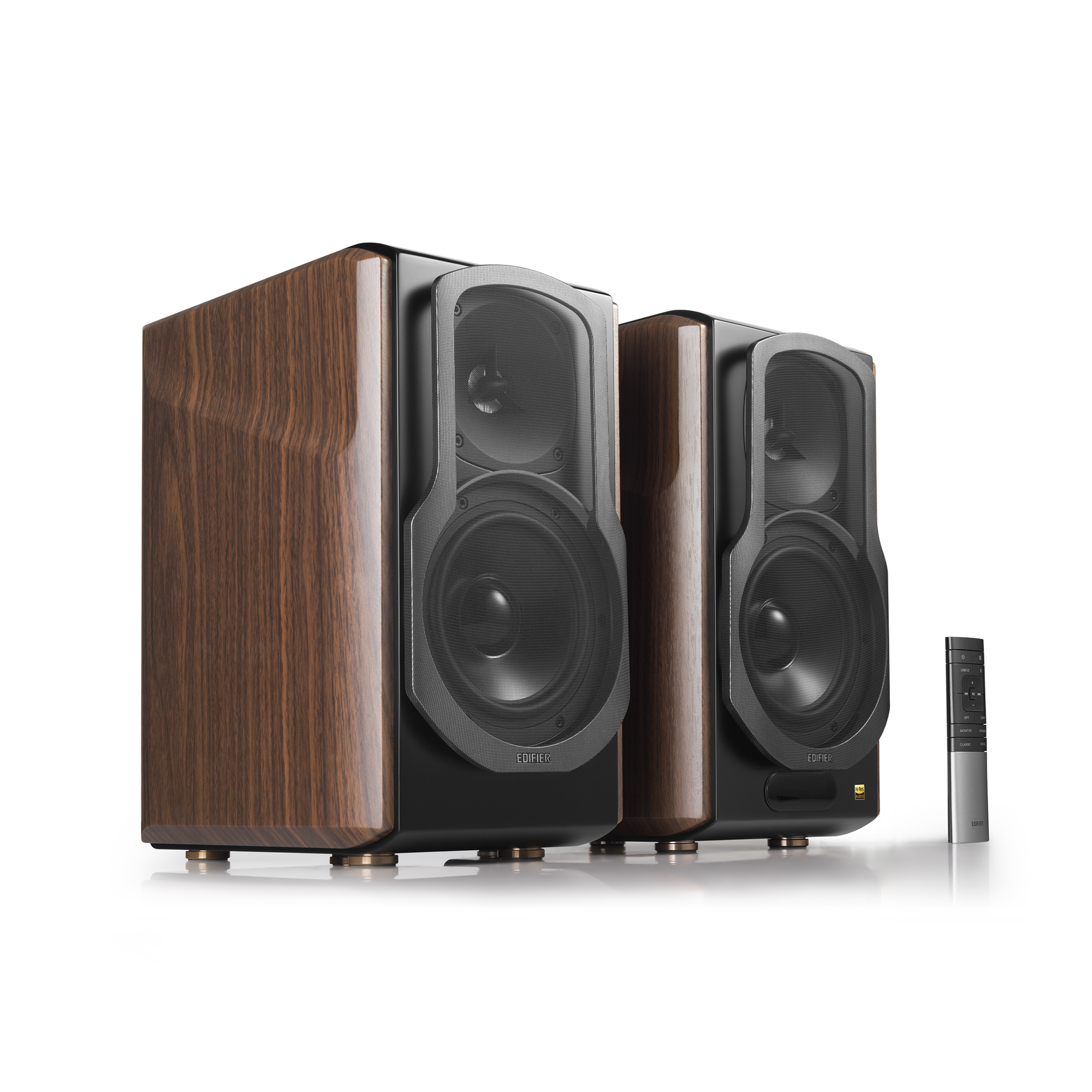 BOXE EDIFIER 2.0, RMS: 130W (2 x 15W, 1 x 50W, 1 x 50W), bluetooth, telecomanda wireless, volum, bass, treble, optical, coaxial, brown, "S2000MKIII" (timbru verde 11.00 lei)