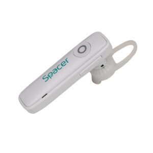 CASCA Spacer wireless, pt. smartphone, monocasca, microfon pe casca, alb, "SPBH-HF-01-WH", (timbru verde 0.18 lei)