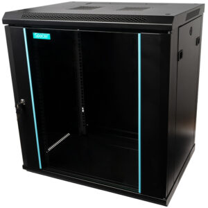 CABINET 19" SPACER  12U 600x450mm, fixare pe perete, Flatpack (dezasamblat),  Black, usa sticla cu blocare, panouri detasabile, otel 1.5mm, sarcina maxima 60Kg, "SPCW-12U-450-BK-03"