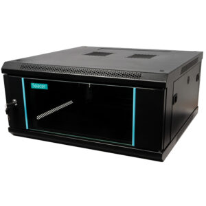CABINET 19" SPACER    4U 600x600mm, fixare pe perete, Flatpack (dezasamblat),  Black, usa sticla cu blocare, panouri detasabile, otel 1.5mm, sarcina maxima 60Kg, "SPCW-4U-600-BK-03"