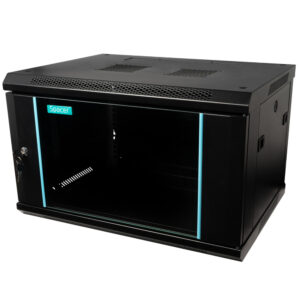 CABINET 19" SPACER    6U 600x450mm, fixare pe perete, Flatpack (dezasamblat),  Black, usa sticla cu blocare, panouri detasabile, otel 1.5mm, sarcina maxima 60Kg, "SPCW-6U-450-BK-03"