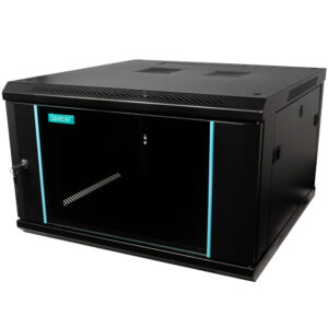 CABINET 19" SPACER    6U 600x600mm, fixare pe perete, Flatpack (dezasamblat),  Black, usa sticla cu blocare, panouri detasabile, otel 1.5mm, sarcina maxima 60Kg, "SPCW-6U-600-BK-03"