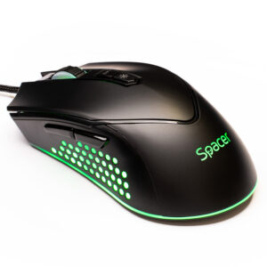 MOUSE Spacer - gaming, gaming, cu fir, USB, optic, 12.000 dpi, butoane/scroll 7/1, iluminare RGB, negru, "SPGM-ALIEN-NOVA" (timbru verde 0.18 lei)