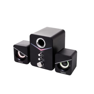 BOXE SPACER Gaming 2.1, RMS: 11W (2 x 3W + 5W), control volum, bass, treble,  3 x LED, USB power, black, 43502139 "SPGS-TORNADO" (timbru verde 2.00 lei)