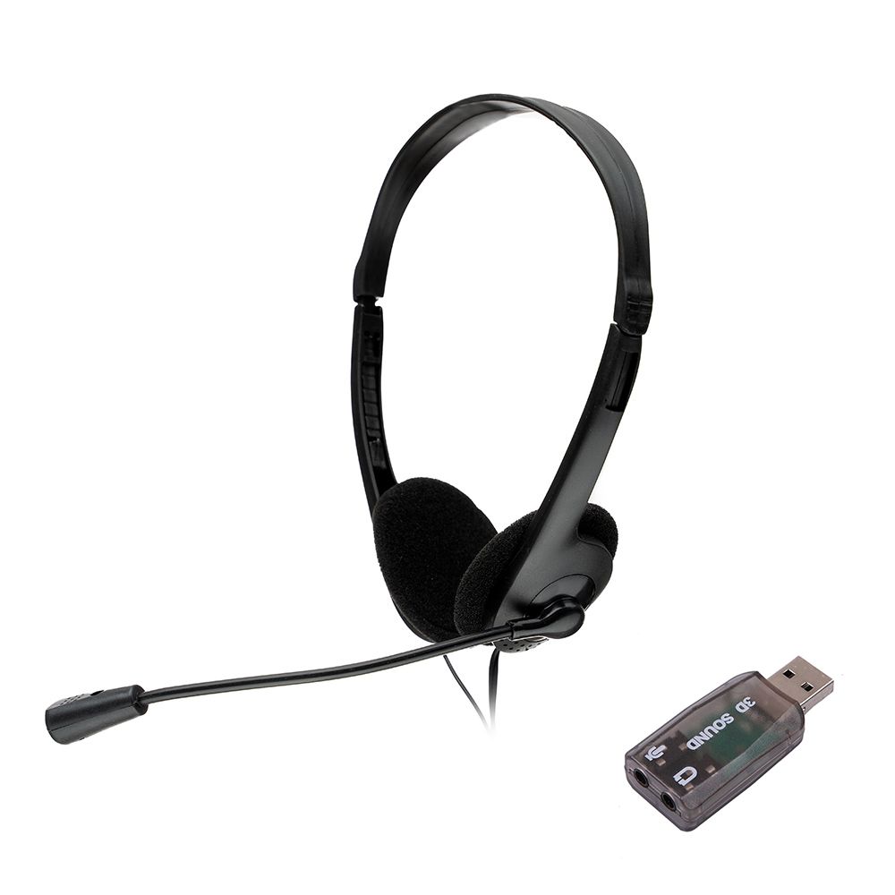 CASTI Spacer, cu fir, standard, utilizare multimedia, call center, microfon pe brat, conectare prin adaptor USB 2.0 sau Jack 3.5 mm x 2, negru, "SPK-223-USB", (timbru verde 0.8 lei)
