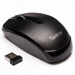 MOUSE  Spacer, PC sau NB, wireless, 2.4GHz, optic, 1000 dpi, butoane/scroll 3/1, , negru, "SPMO-161" (timbru verde 0.18 lei)
