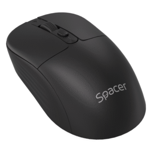 MOUSE Spacer, PC sau NB, wireless, 2.4GHz + Bluetooth 5.2, optic, max.1600 dpi, butoane/scroll 4/1,buton ON/OFF, click silentios S/D, negru,baterie AAx1 inclusa, "SPMO-WS03-BT" (timbru verde 0.18 lei)