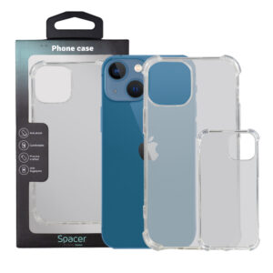 Husa Iphone 13 Mini Spacer, transparenta, grosime 1.5mm, protectie suplimentara antisoc la colturi, material flexibil TPU "SPPC-AP-IP13M-CLR"