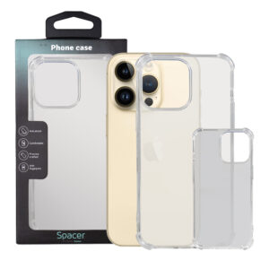 Husa Iphone 14 Pro Max Spacer, grosime 1.5mm, protectie suplimentara antisoc la colturi, material flexibil TPU, transparenta "SPPC-AP-IP14PM-CLR"