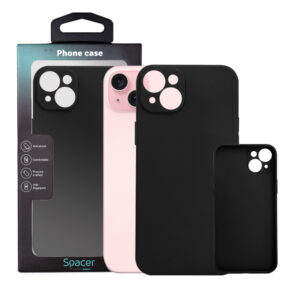 Husa Iphone 15 Plus Spacer, grosime 1.5mm, material flexibil TPU, negru "SPPC-AP-IP15PL-TPU"