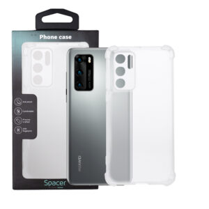 Husa Huawei telefon P 40, transparent, tip back cover, protectie suplimentara antisoc la colturi, material flexibil TPU, "SPPC-HU-P-40-CLR"