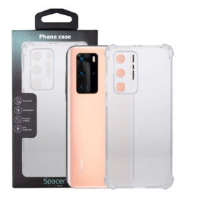 Husa Huawei telefon P 40 Pro, transparent, tip back cover, protectie suplimentara antisoc la colturi, material flexibil TPU, "SPPC-HU-P-40P-CLR"