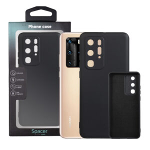 Husa Huawei telefon P 40 Pro, negru, tip back cover, material flexibil silicon + interior cu microfibra, "SPPC-HU-P-40P-SLK"