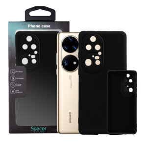 Husa Huawei telefon P 50 Pro, negru, tip back cover, material flexibil silicon + interior cu microfibra, "SPPC-HU-P-50P-SLK"