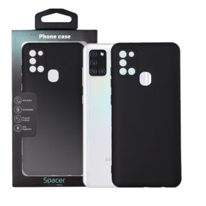 Husa Samsung Galaxy A21S Spacer, negru, grosime 2mm, material flexibil silicon + interior cu microfibra "SPPC-SM-GX-A21S-SLK"
