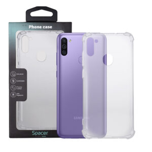 Husa Samsung Galaxy M11 Spacer, transparenta, grosime 1.5mm, protectie suplimentara antisoc la colturi, material flexibil TPU "SPPC-SM-GX-M11-CLR"