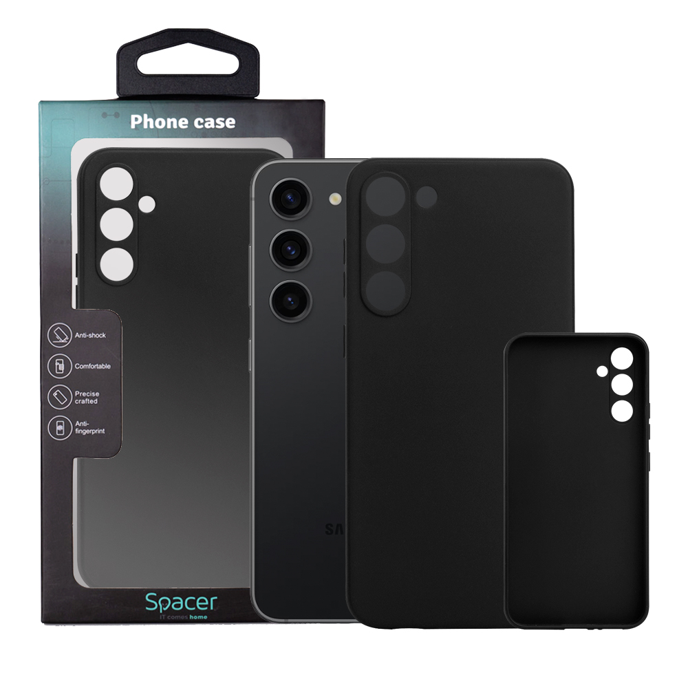 Husa Samsung Galaxy S23 Plus Spacer, negru, grosime 1.5mm, material flexibil TPU "SPPC-SM-GX-S23P-TPU"
