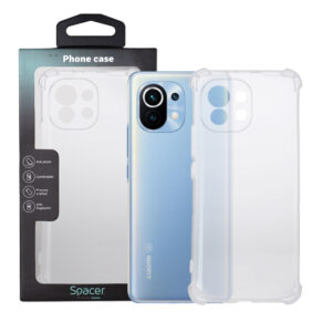 Husa Xiaomi Mi 11 5G Spacer, transparenta,  grosime 1.5mm, protectie suplimentara antisoc la colturi, material flexibil TPU "SPPC-XI-MI-115G-CLR"