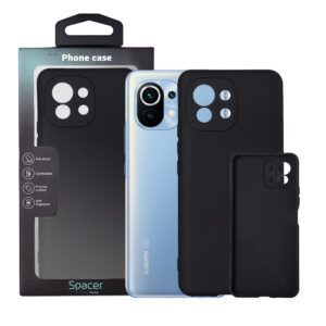 Husa Xiaomi Mi 11 5G Spacer, negru, grosime 1.5mm, material flexibil TPU "SPPC-XI-MI-115G-TPU"