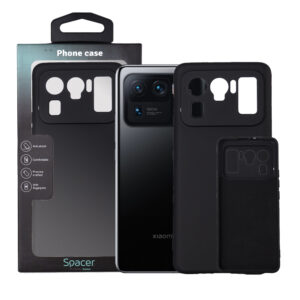Husa Xiaomi Mi 11 Ultra 5G Spacer, negru, grosime 2mm, material flexibil silicon + interior cu microfibra "SPPC-XI-MI-11U5G-SLK"