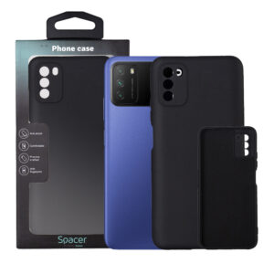 Husa Xiaomi Pocophone M3 Spacer, negru, grosime 2mm, material flexibil silicon + interior cu microfibra "SSPPC-XI-PC-M3-SLK"