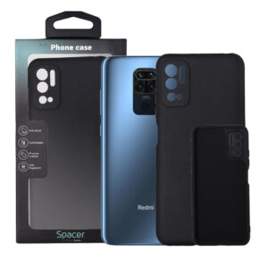 Husa Xiaomi Redmi Note 10 5G Spacer, negru, grosime 2mm, material flexibil silicon + interior cu microfibra "SPPC-XI-RM-N105G-SLK"