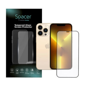 FOLIE STICLA  Spacer pentru Iphone 12 Pro Max, grosime 0.3mm, acoperire totala ecran, strat special anti-ulei si anti-amprenta, Tempered Glass, sticla 9D, duritate 9H "SPPG-AP-IP12PM-TG"